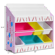 Load image into Gallery viewer, Try costzon kids toy storage organizer bookshelf children bookshelf with 6 multiple color removable bins shelf drawer 3 shelf sleeves ideal for kids room playroom and class room pink