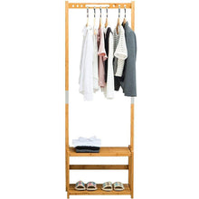 Load image into Gallery viewer, Amazon best nnewvante coat rack bench hall trees shoes rack entryway 3 in 1 shelf organizer shelf environmental bamboo furniture bamboo 29 5x13 8x70in