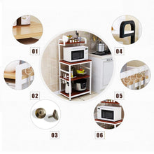 Load image into Gallery viewer, On amazon shelf microwave oven storage rack kitchen tableware shelves counter and cabinet 4 layer white color white size 132cm