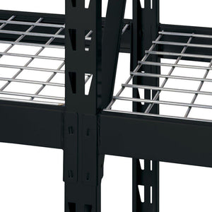 Purchase muscle rack erz772472wl3 black heavy duty steel welded storage rack 3 shelves 1 000 lb capacity per shelf 72 height x 77 width x 24 depth