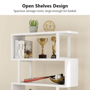 Home tribesigns 4 shelf bookcase modern bookshelf 4 tier display shelf storage organizer for living room home office bedroom white