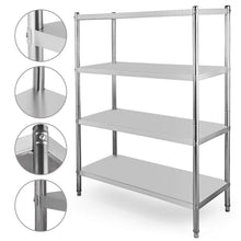 Load image into Gallery viewer, Amazon happybuy stainless steel shelving units heavy duty 4 tier shelving units and storage shelf unit for kitchen commercial office garage storage 4 tier 400lb per shelf