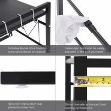 Load image into Gallery viewer, Shop for gemitto microwave oven rack expandable carbon steel microwave shelf kitchen counter shelf 2 tiers with 3 hooks 55lbs weight capacity 40 60x36x42cm 15 8 23 6x14 2x16 5 black