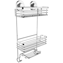 Load image into Gallery viewer, Discover vidan home solutions shower caddy dual installation hanging or mounted rustproof multi shelf basket shower organizer includes soap dish and hooks for razor towels shampoo and conditioner