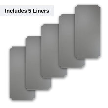 Load image into Gallery viewer, New houseables wire shelf liner plastic non adhesive 14x30 5 pk clear gray utility rack protector mats for drawers kitchen cabinet tier shelving unit cupboard heavy duty nonslip waterproof
