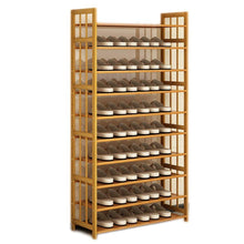 Load image into Gallery viewer, Budget friendly dulplay bamboo shoe rack 100 solid wood function assemble entryway shelf stand shelves stackable entryway bedroom 3 10 tier 6 40 shoes b 79x25x155cm31x10x61inch