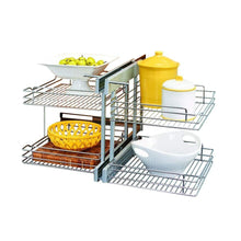 Load image into Gallery viewer, Selection rev a shelf 5psp 18 cr 18 in blind corner cabinet pull out chrome 2 tier wire basket organizer