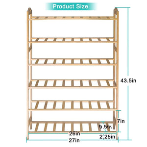 Top rated anko bamboo shoe rack natural bamboo thickened 6 tier mesh utility entryway shoe shelf storage organizer suitable for entryway closet living room bedroom 1 pack