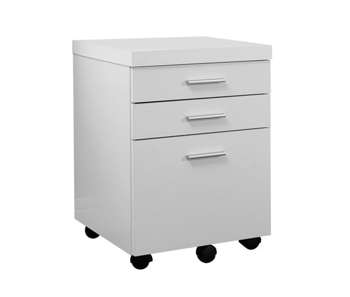 3 DRAWER WHITE ON CASTORS FILING CABINET
