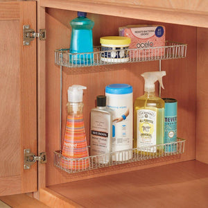 Selection interdesign classico metal 2 tier shelf under sink organizer for kitchen bathroom cabinets 16 75 x 4 25 x 13 chrome
