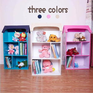 Discover the toffy friends kids wood bookshelf with storage dollhouse kids room organizer environmentally friendly uv paint non toxic lead free