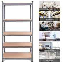 Load image into Gallery viewer, Storage organizer tangkula 72 storage shelves heavy duty steel frame 5 tier garage shelf metal multi use storage shelving unit for home office dormitory garage