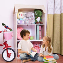 Load image into Gallery viewer, Discover the best toffy friends kids wood bookshelf with storage dollhouse kids room organizer environmentally friendly uv paint non toxic lead free