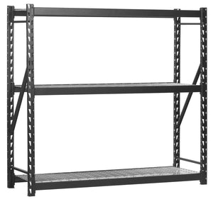 Order now muscle rack erz772472wl3 black heavy duty steel welded storage rack 3 shelves 1 000 lb capacity per shelf 72 height x 77 width x 24 depth