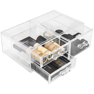 Sorbus Acrylic Cosmetics Makeup and Jewelry Storage Case Display Sets -Interlocking Drawers to Create Your Own Specially Designed Makeup Counter -Stackable and Interchangeable