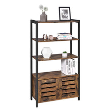 Load image into Gallery viewer, Discover vasagle industrial storage cabinet bookshelf bookcse bathroom floor cabinet with 3 shelves and 2 shutter doors in living room study bedroom multifunctional rustic brown ulsc75bx