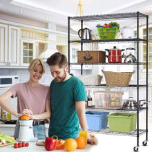 Load image into Gallery viewer, Heavy duty 6 tier storage shelves metal wire shelving unit height adjustable nsf heavy duty garage shelving with wheels 48x18x82 commercial grade utility shelf rack for restaurant basement garage kitchen