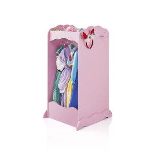Latest guidecraft dress up cubby center pink costumes accessoires storage shelf and rack with mirror for little girls and boys toddlers wooden wardrobe closet