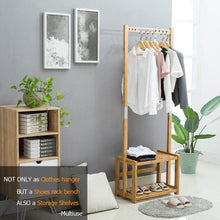 Load image into Gallery viewer, Buy now nnewvante coat rack bench hall trees shoes rack entryway 3 in 1 shelf organizer shelf environmental bamboo furniture bamboo 29 5x13 8x70in