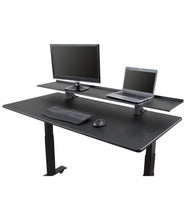 Load image into Gallery viewer, Amazon best stand up desk store 60 clamp on desk shelf monitor stand with adjustable height reduces clutter on your standing desk while placing your monitors at a comfortable height black 60