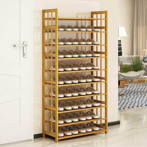 Buy dulplay bamboo shoe rack 100 solid wood function assemble entryway shelf stand shelves stackable entryway bedroom 3 10 tier 6 40 shoes b 79x25x155cm31x10x61inch