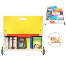 Load image into Gallery viewer, Budget friendly labebe kid bookshelf wood small book storage for 1 5 year old 3 shelf bookcase for bedroom book display case white for girl boy 3 tier mobile bookrack with wheels low square book cabinet fox