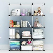 Load image into Gallery viewer, Online shopping kousi portable storage cube cube organizer cube storage shelves cube shelf room organizer clothes storage cubby shelving bookshelf toy organizer cabinet transparent white 12 cubes