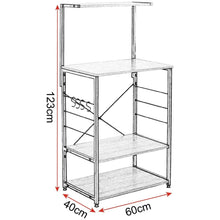 Load image into Gallery viewer, Kitchen woltu 4 tiers shelf kitchen storage display rack wooden and metal standing shelving unit for home bathroom use with 4 hooks