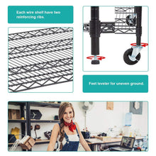 Load image into Gallery viewer, Purchase 5 wire shelving unit steel large metal shelf organizer garage storage shelves heavy duty nsf certified commercial grade height adjustable rack 5000 lbs capacity on 4 wheels 24d x 48w x 76h black