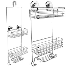 Load image into Gallery viewer, Cheap vidan home solutions shower caddy dual installation hanging or mounted rustproof multi shelf basket shower organizer includes soap dish and hooks for razor towels shampoo and conditioner