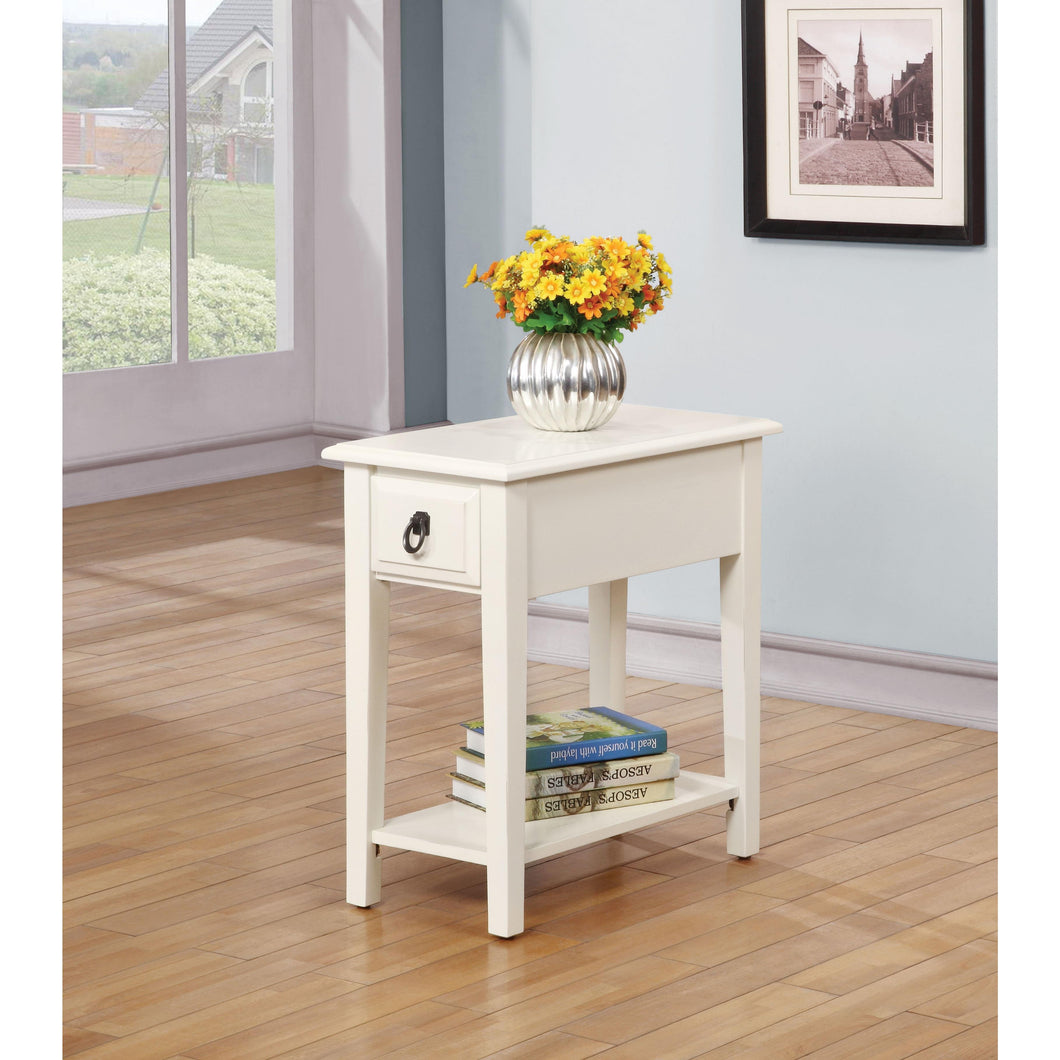 Acme Jeana Side Table in White Finish 80513