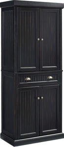 Crosley Furniture Seaside Kitchen Pantry Cabinet - Distressed Black