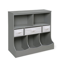 Load image into Gallery viewer, Get freestanding combo shelf cubby bin storage organizer unit with 3 baskets