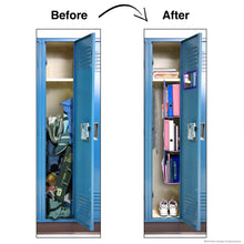 Load image into Gallery viewer, Amazon 3 shelf hanging locker organizer for school gym work storage upgraded abra company eco friendly fabric healthy for children adjustable school locker shelf from 3 to 2 shelves blue pink