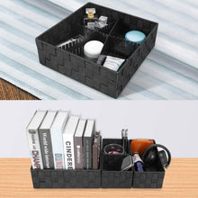 Load image into Gallery viewer, Cheap kedsum woven storage box cube basket bin container tote cube organizer divider for drawer closet shelf dresser set of 4 black