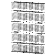 Load image into Gallery viewer, Select nice yozo modular wire cube storage wardrobe closet organizer metal rack book shelf multifuncation shelving unit 25 cubes depth 14 inches black