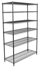 Load image into Gallery viewer, Shop internets best 6 tier wire shelving rack nsf wide flat black home storage heavy duty shelf wide adjustable freestanding rack unit kitchen business organization commercial industrial