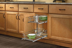 Select nice rev a shelf 5wb2 1218 cr 12 in w x 18 in d base cabinet pull out chrome 2 tier wire basket