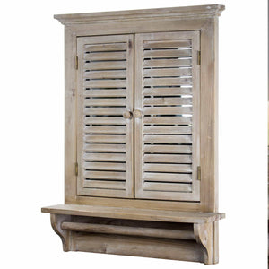 Buy american art decor rustic country window shutter wall vanity accent mirror with shelf and towel rod 28 25h x 21l x 4 75d
