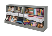 Load image into Gallery viewer, Great freestanding combo shelf cubby bin storage organizer unit with 3 baskets