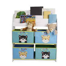 Load image into Gallery viewer, Shop here mind reader gibook wht toy kids storage book shelf toy bin organizer white