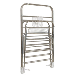 Shop heavy duty laundry drying rack chrome steel clothing shelf for indoor and outdoor use best used for shirts pants towels shoes by everyday home