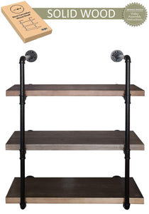 On amazon 2choice industrial pipe shelving rustic shelves solid canadian wood vintage sleek pipe shelves for floating bookshelf kitchen living room versatile home decor wall mounted storage 3 tier