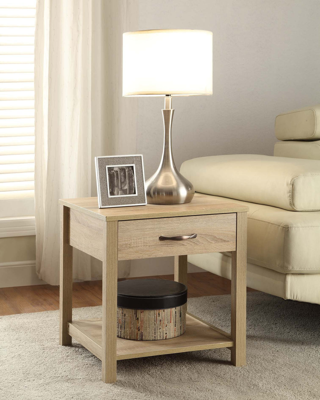 Aspen End Table in Blonde Finish