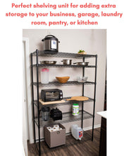 Load image into Gallery viewer, Top internets best 6 tier wire shelving rack nsf wide flat black home storage heavy duty shelf wide adjustable freestanding rack unit kitchen business organization commercial industrial