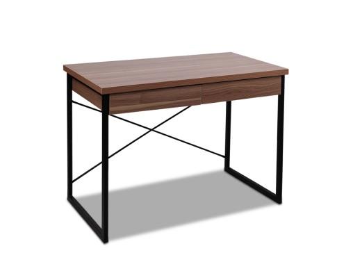 Computer Desk with Drawers Walnut