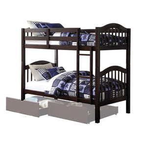 Acme 02554 Heartland Espresso Twin Over Twin Bunk Bed Storage Drawers