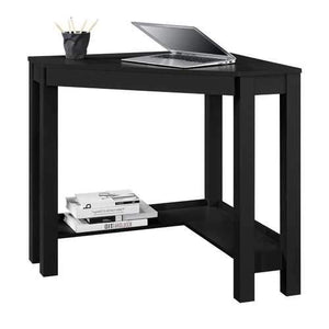 Home Office Corner Desk Laptop Writing Table with Drawer in Black