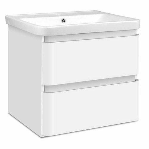 Cefito Ceramic Basin with Cabinet - White