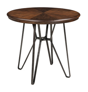 Centior Two-tone Brown Color Round DRM Counter Table